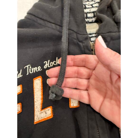 VTG NHL Philadelphia Flyers Old Time Hockey Full Zip Hoodie Sweatshirt Black L - Picture 12 of 14